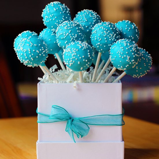 Blue Birthday Cake Pops