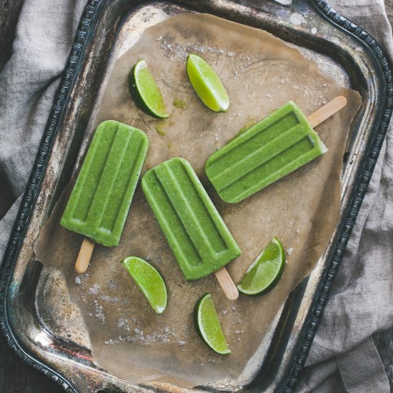 Honey Lime Avocado Paletas