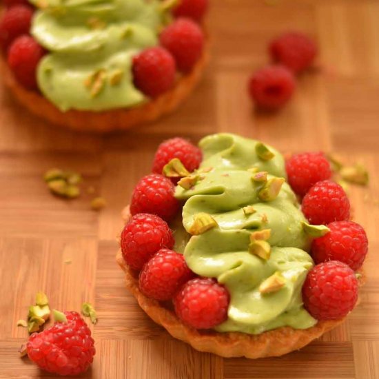 Raspberry and Pistachio Tart