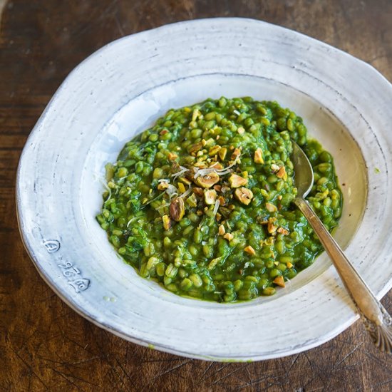 Lamb’s Quarters Barley ‘Risotto’