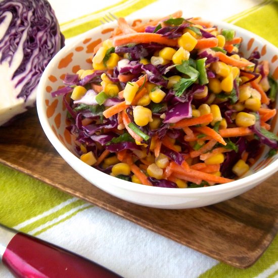 Corn Cole Slaw with Yogurt Dressing