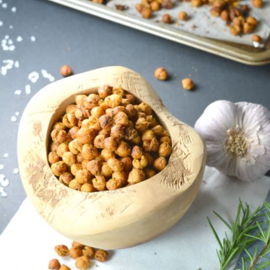 Rosemary Garlic Roasted Chickpeas