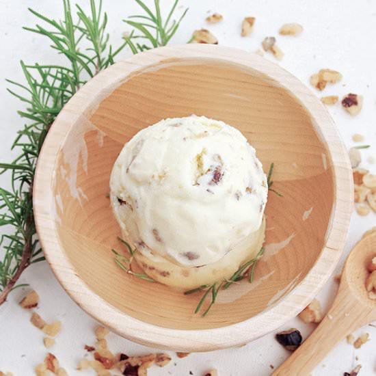 Rosemary Honey Walnut Ice Cream