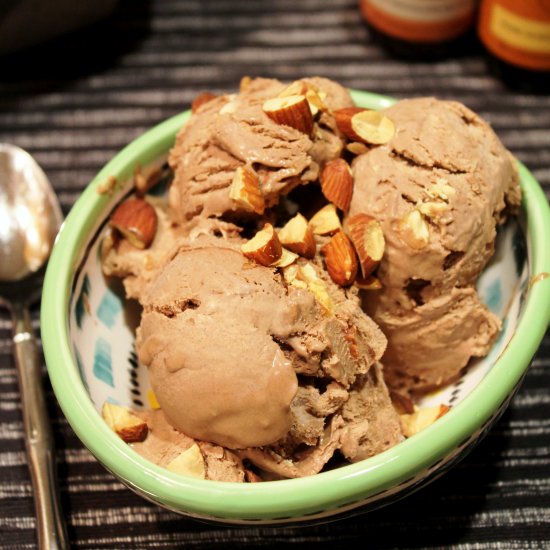 No-Churn Chocolate Almond Ice Cream