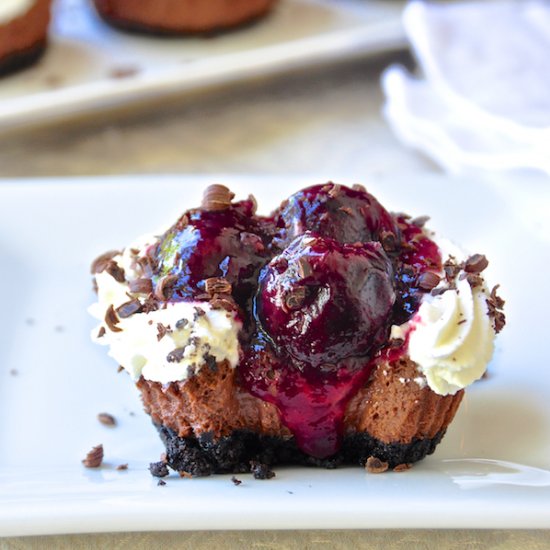 Mini Black Forest Cheesecakes