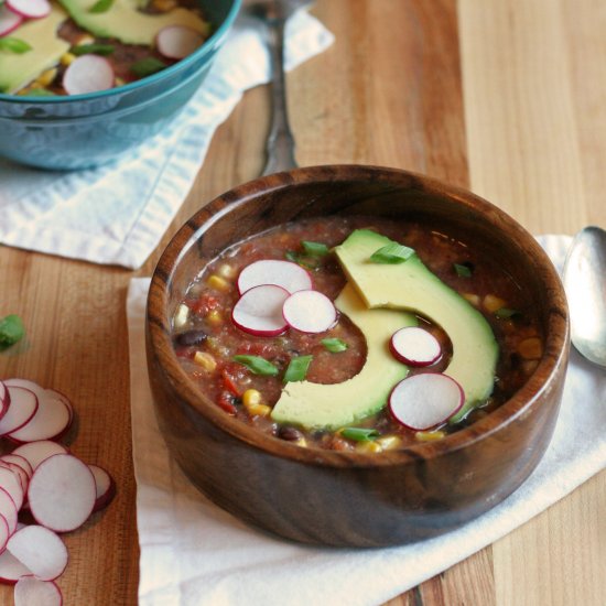 Salsa Black Bean Corn Tortilla Soup