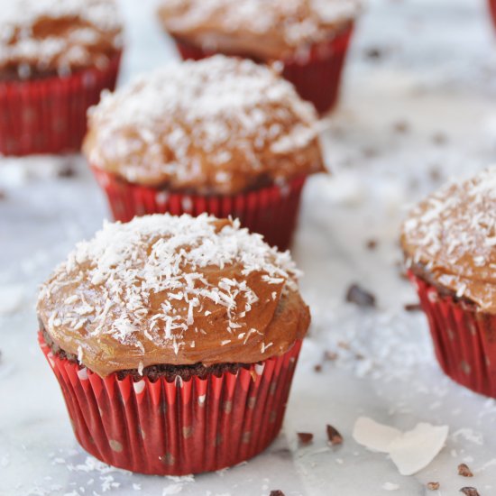 Vegan Chocolate Coconut Cupcakes