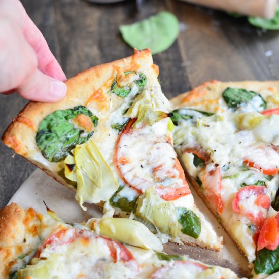 Artichoke, Tomato, & Spinach Pizza