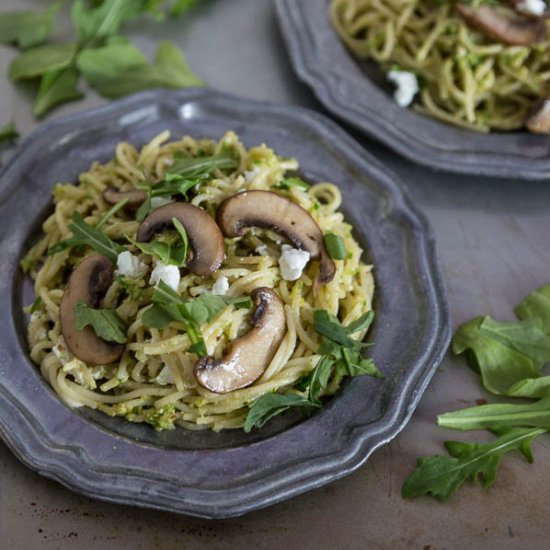 Garlic Scape Pesto Pasta