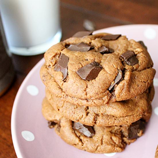 Choc Chunk Almond Butter Cookies