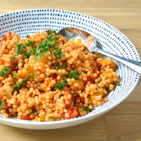 Harissa Spiced Giant Couscous