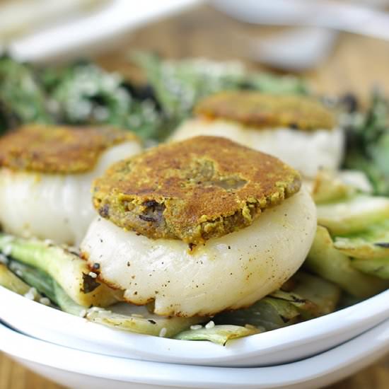 Maple Pistachio Seared Scallops