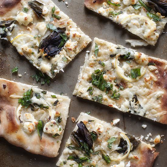 Lemon, Basil and Cheese Pizza