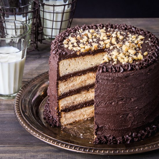 Banana Chocolate Bourbon Cake