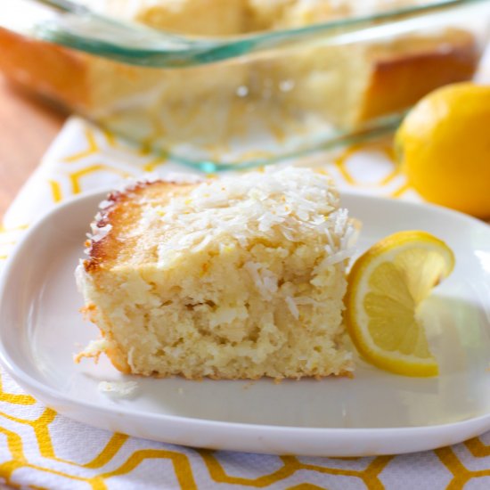 Lemony Coconut Snack Cake