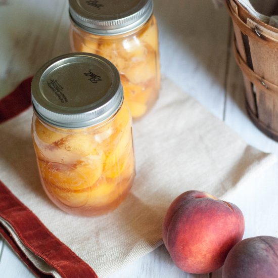 Canned Peaches with Raw Honey