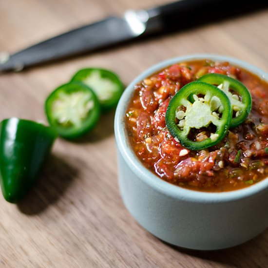 Jalapeño and Heirloom Tomato Salsa