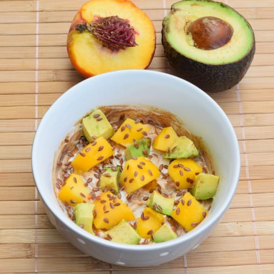 Avocado Peach Yogurt Breakfast