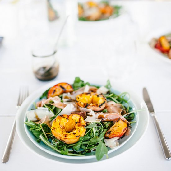 Grilled Peaches Salad with Parma