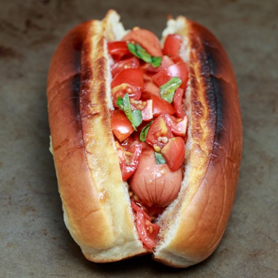 Bruschetta Hot Dogs