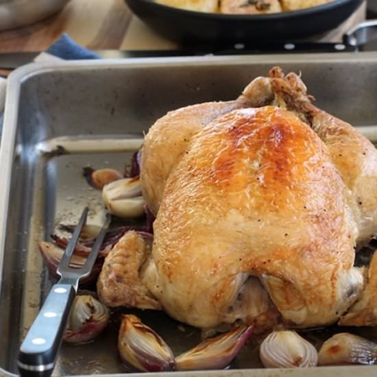 Roast Chicken with Fondant Potatoes