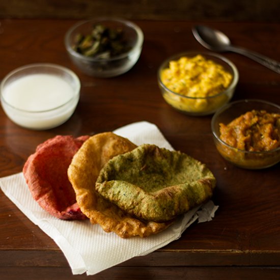 Beetroot & Spinach Poori- Flatbread