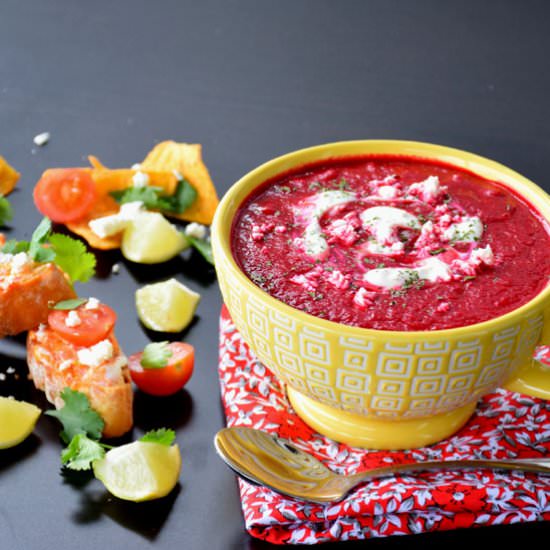 Roasted Garlic Tomato Beetroot Soup