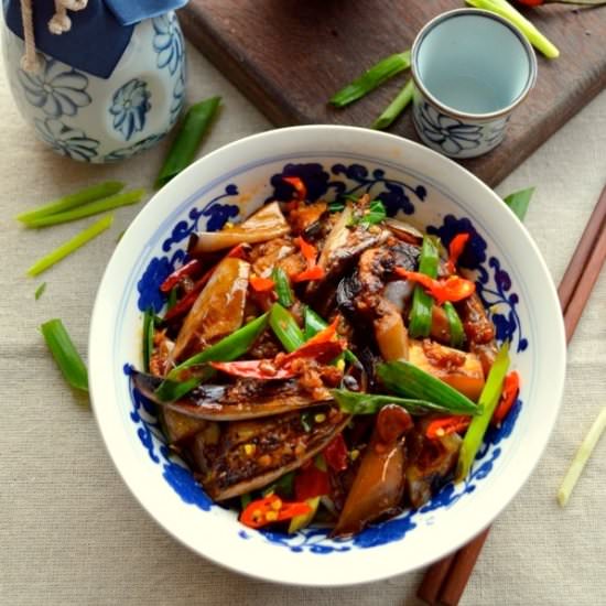 Chinese eggplant with garlic sauce