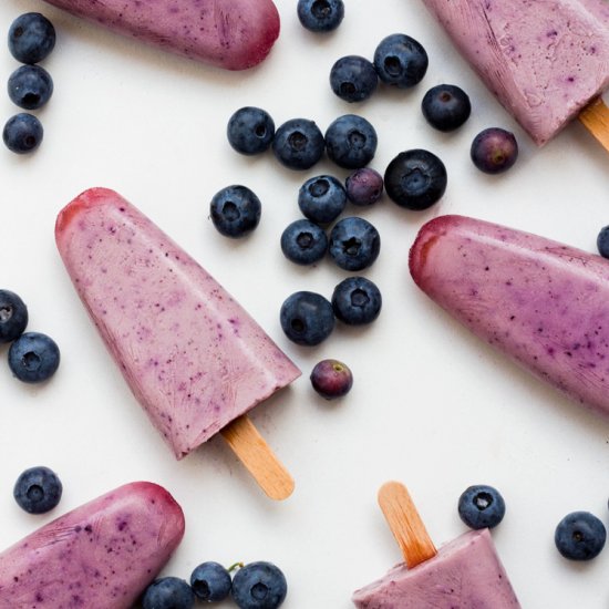 Blueberry Honey Yogurt Popsicles