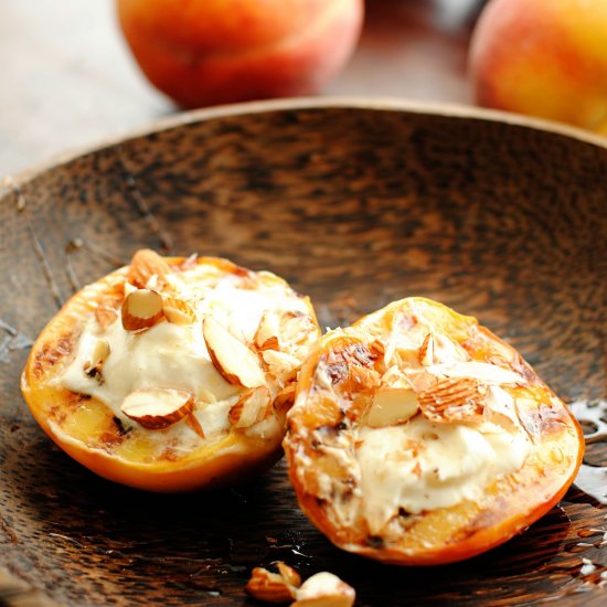 Grilled Peaches with Goat Cheese