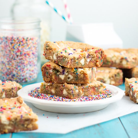 Malted Milk Funfetti Blondies