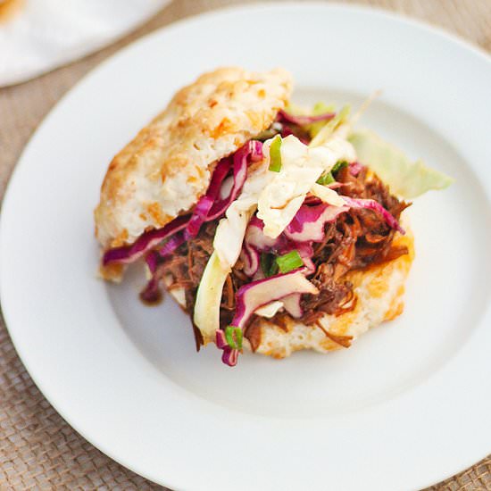 Pulled Pork Cheddar Biscuit Sliders