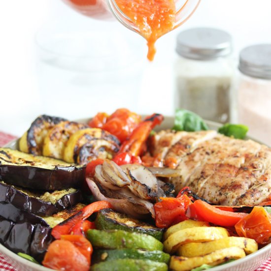 Grilled Chicken Veggie Salads