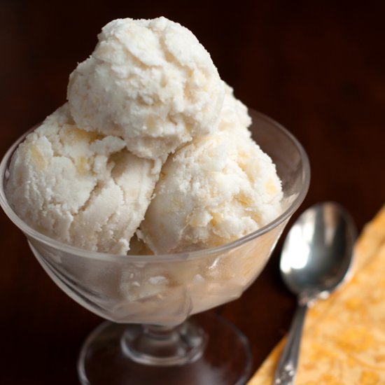 Creamy Pineapple and Coconut Sorbet