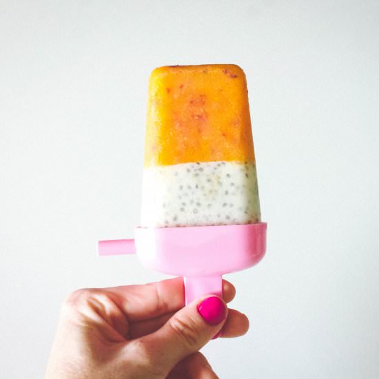 Coconut Chia Peach Popsicles!