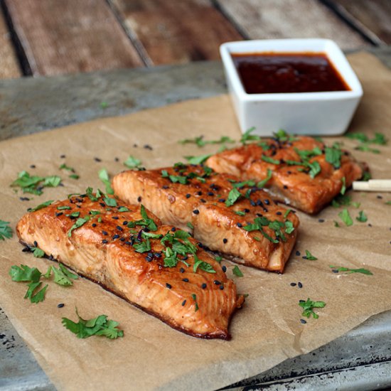 Ginger Sesame Glazed Salmon