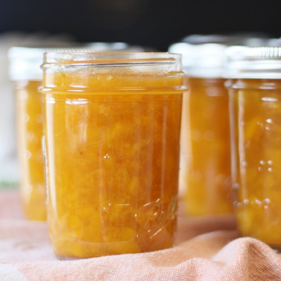 Honey Vanilla Peach Basil Jam