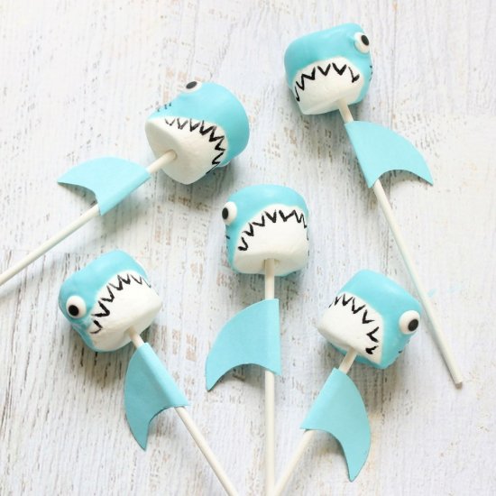 Shark Marshmallow Pops