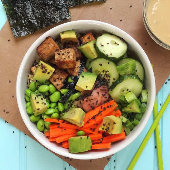 Quinoa Edamame Sushi Bowl