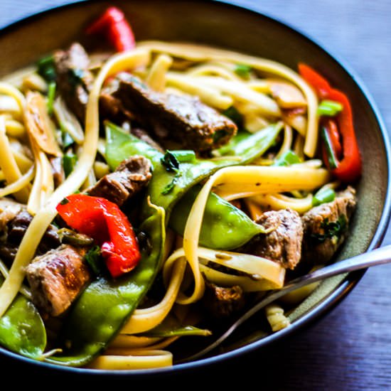 Steak and Veggies Noodle Stir Fry