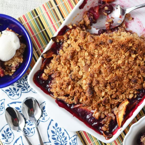 Peach and Mixed Berry Crisp