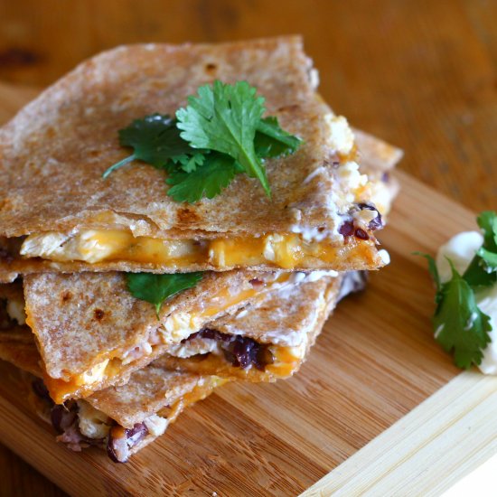 Black Bean & Chicken Quesadillas