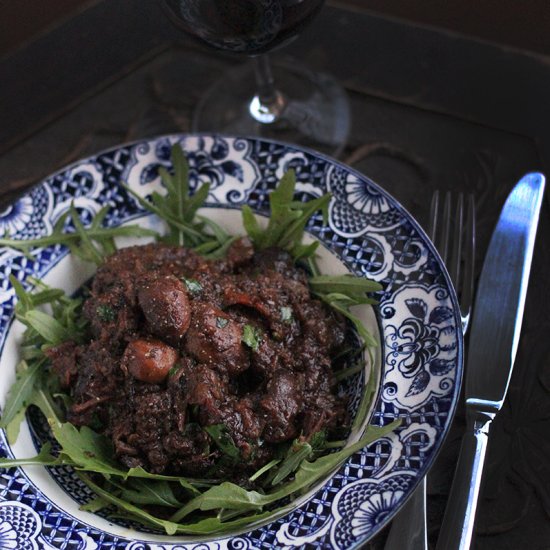 Slow-cooked beef cheeks