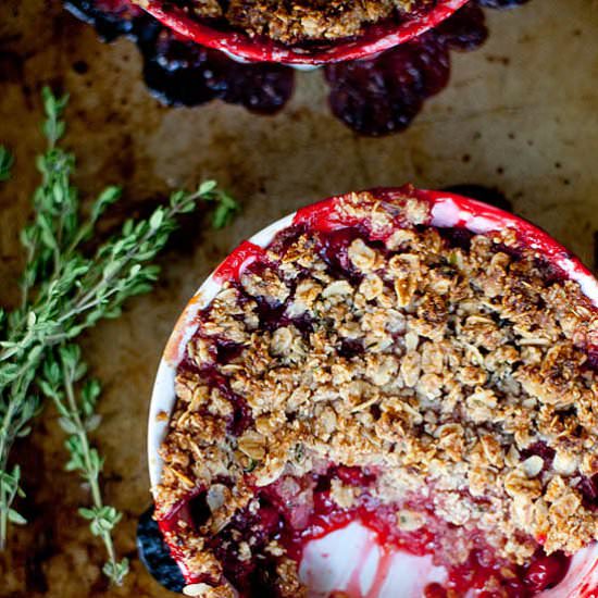 Strawberry Oat Thyme Crisp