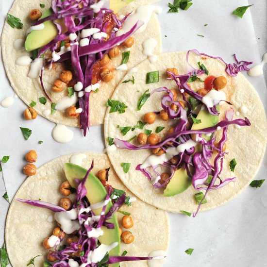 Roasted Chickpea and Avocado Tacos