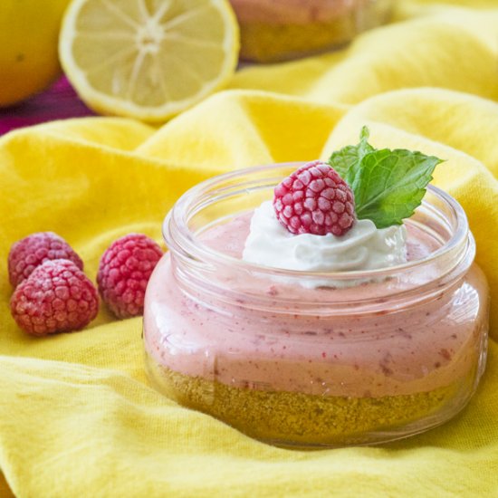 Raspberry lemon no bake cheesecake