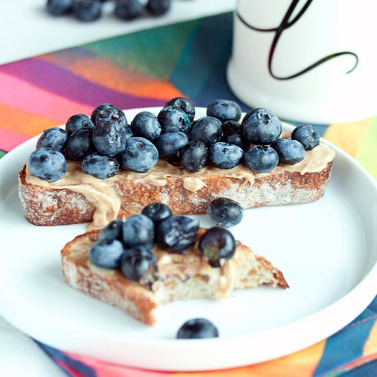 PB, Coconut Oil & Blueberry Toastie