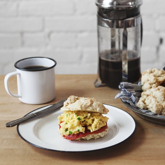 Roasted Tomato Chive Egg Sandwich