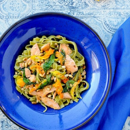 Tagliatelle with salmon