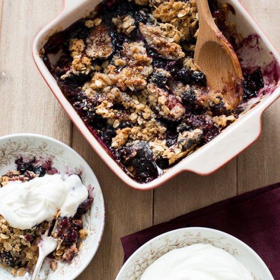 Sticky Fig & Blueberry Crisp